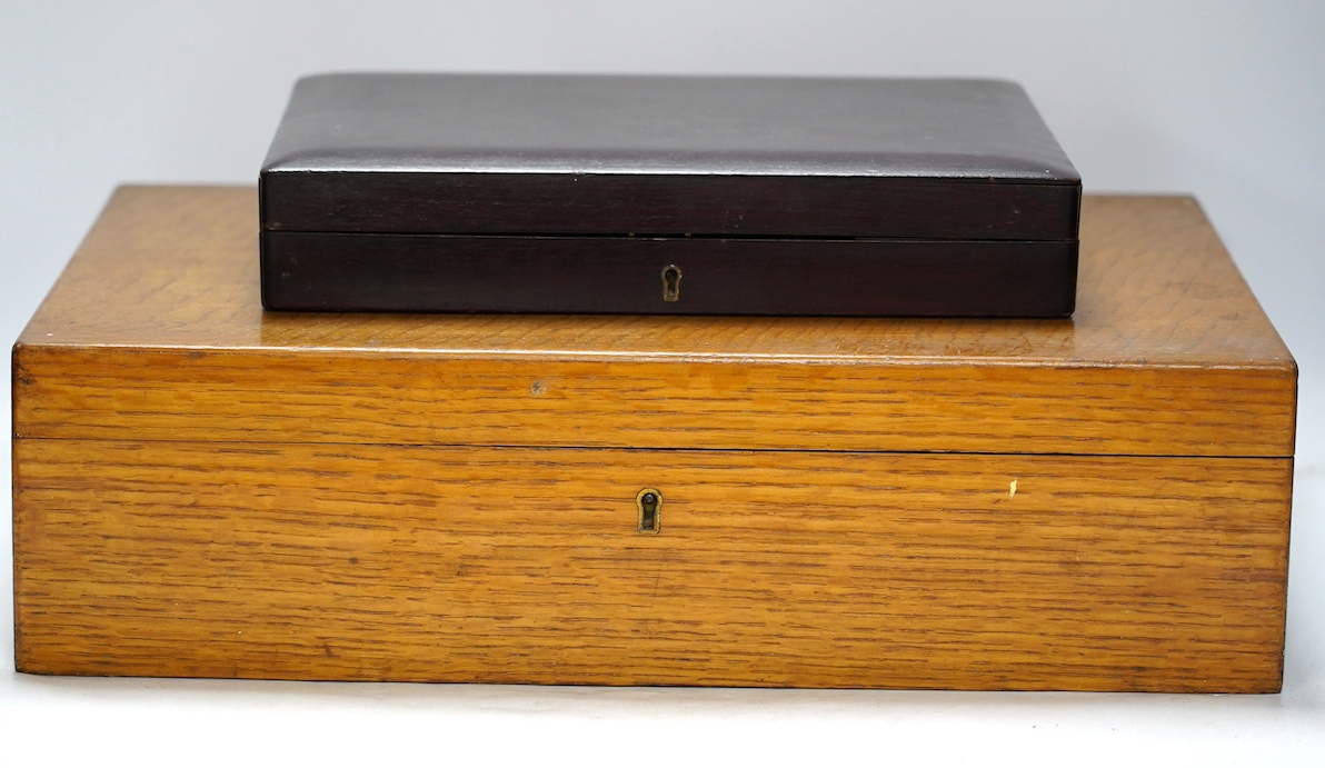 A cased canteen of plated flatware and an Elkington cased set of fruit knives and forks. Condition - fair